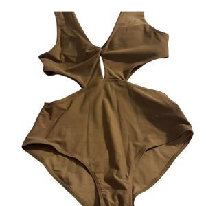 Unbranded Women's Tan and Brown Swimsuit-one-piece